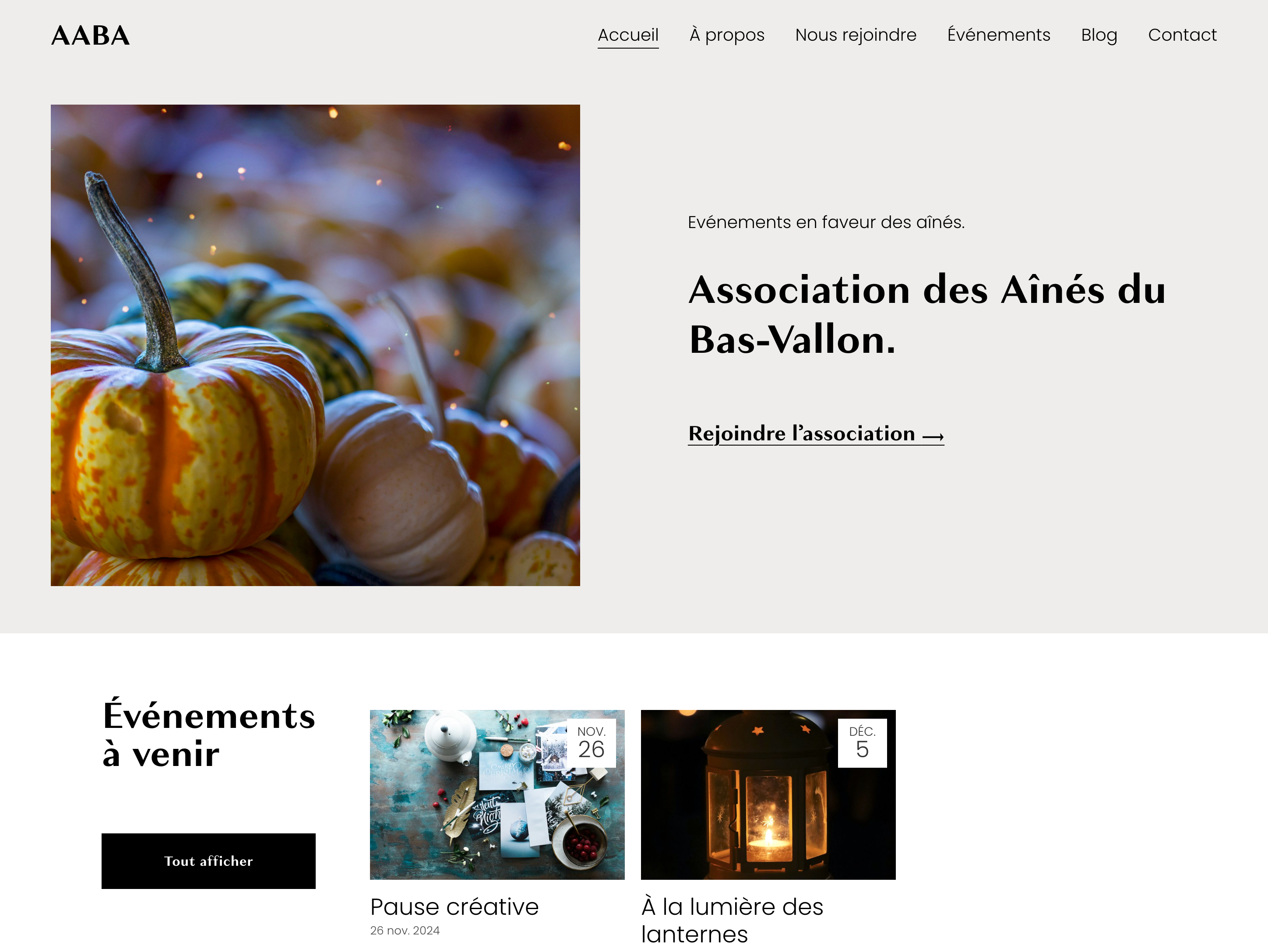 AABA — Website design and communication materials for a seniors association